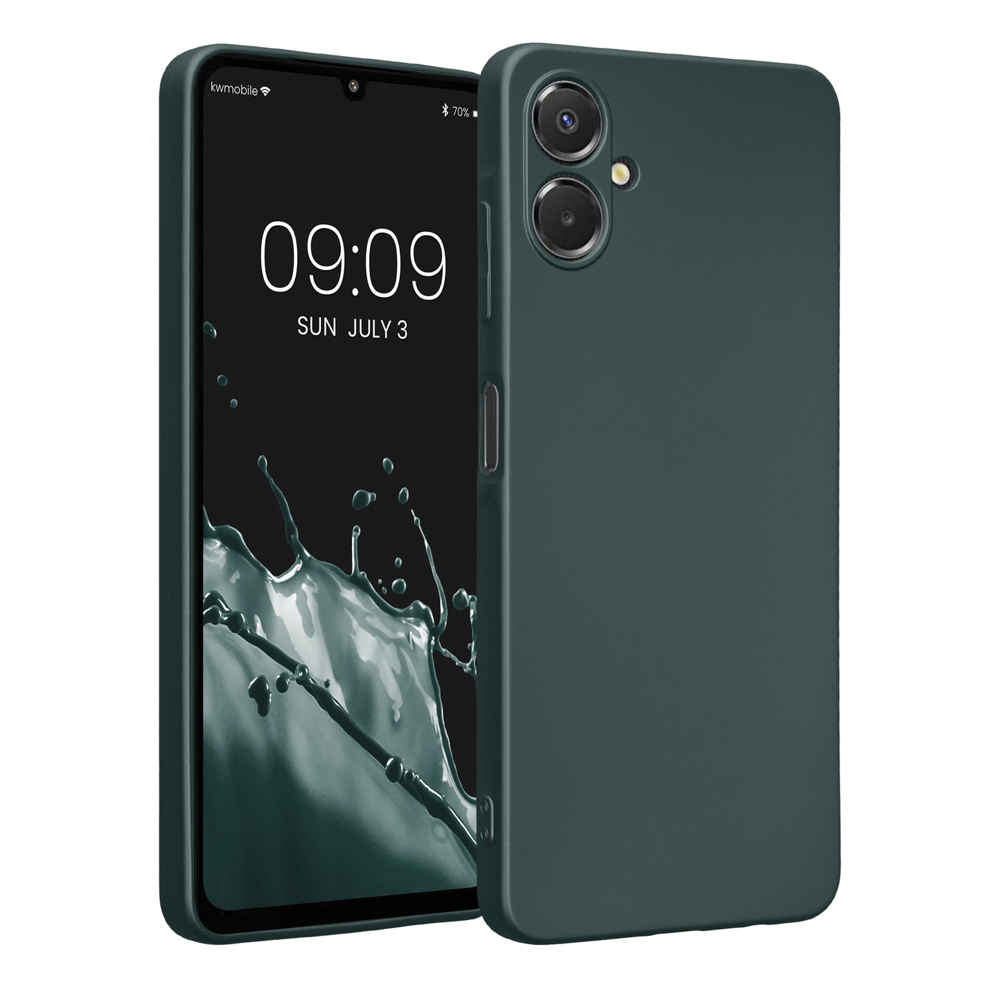kwmobile Handyhülle kompatibel mit Samsung Galaxy A06 Hülle - weiche Silikon Case metallisch schimmernd in Metallic Petrol Metallic Petrol  