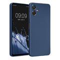 kwmobile Handyhülle kompatibel mit Samsung Galaxy A06 Hülle - weiche Silikon Case metallisch schimmernd in Metallic Blau Metallic Blau  