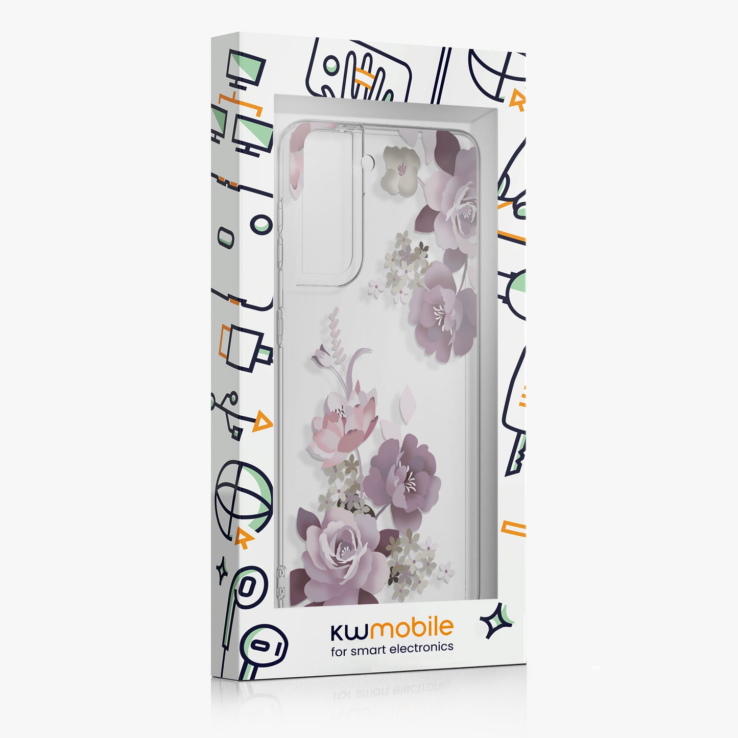 kwmobile Case Compatible with Samsung Galaxy S21 Phone Case Silicone Case Transparent with Glass Protector