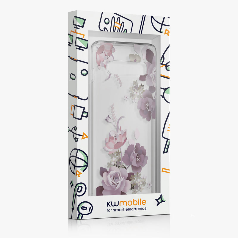 kwmobile Case Compatible with Samsung Galaxy S10 Phone Case Silicone Cover transparent with Glass Screen Protector