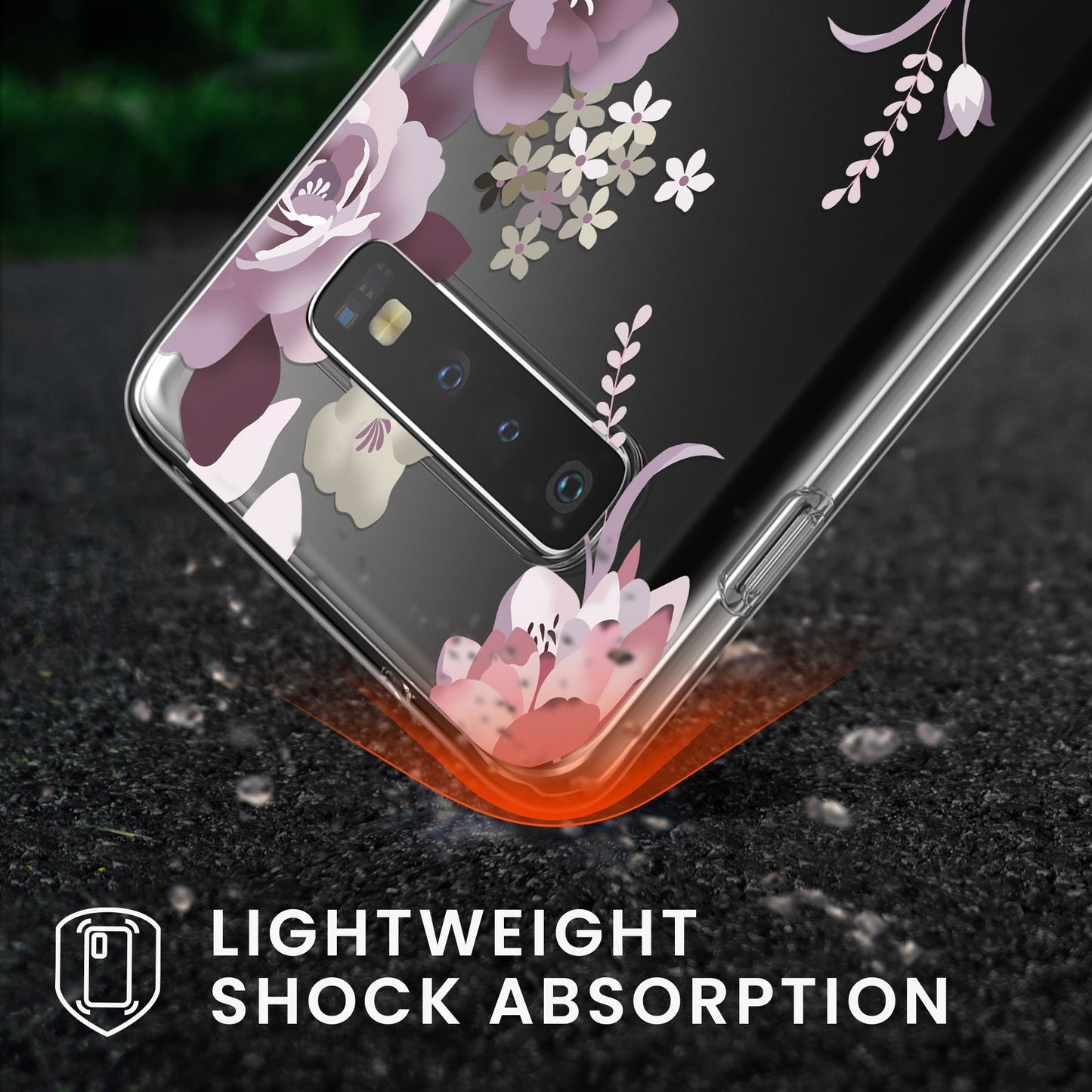 kwmobile Case Compatible with Samsung Galaxy S10 Phone Case Silicone Cover transparent with Glass Screen Protector