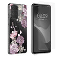 kwmobile Case Compatible with Samsung Galaxy A52 / A52 5G / A52s 5G Cell Phone Cover - Silicone Case Transparent - With Glass Screen Protector