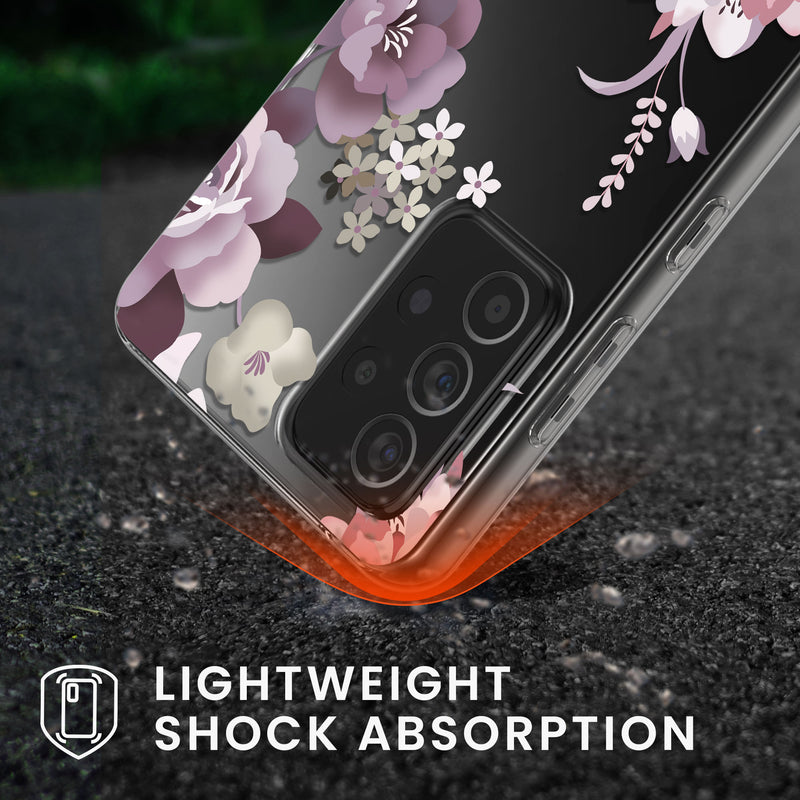 kwmobile Case Compatible with Samsung Galaxy A52 / A52 5G / A52s 5G Cell Phone Cover - Silicone Case Transparent - With Glass Screen Protector