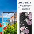 kwmobile Case Compatible with Samsung Galaxy A52 / A52 5G / A52s 5G Cell Phone Cover - Silicone Case Transparent - With Glass Screen Protector