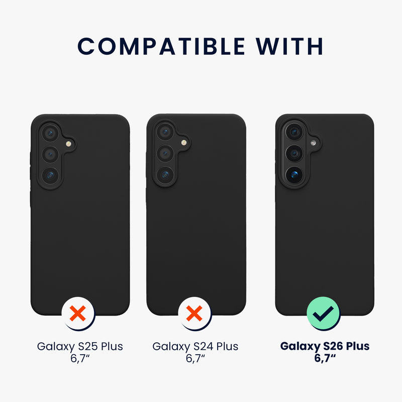 kwmobile Phone Case for Samsung Galaxy S26 Plus Case - Silicone - Wireless Charging - Protective Cover
