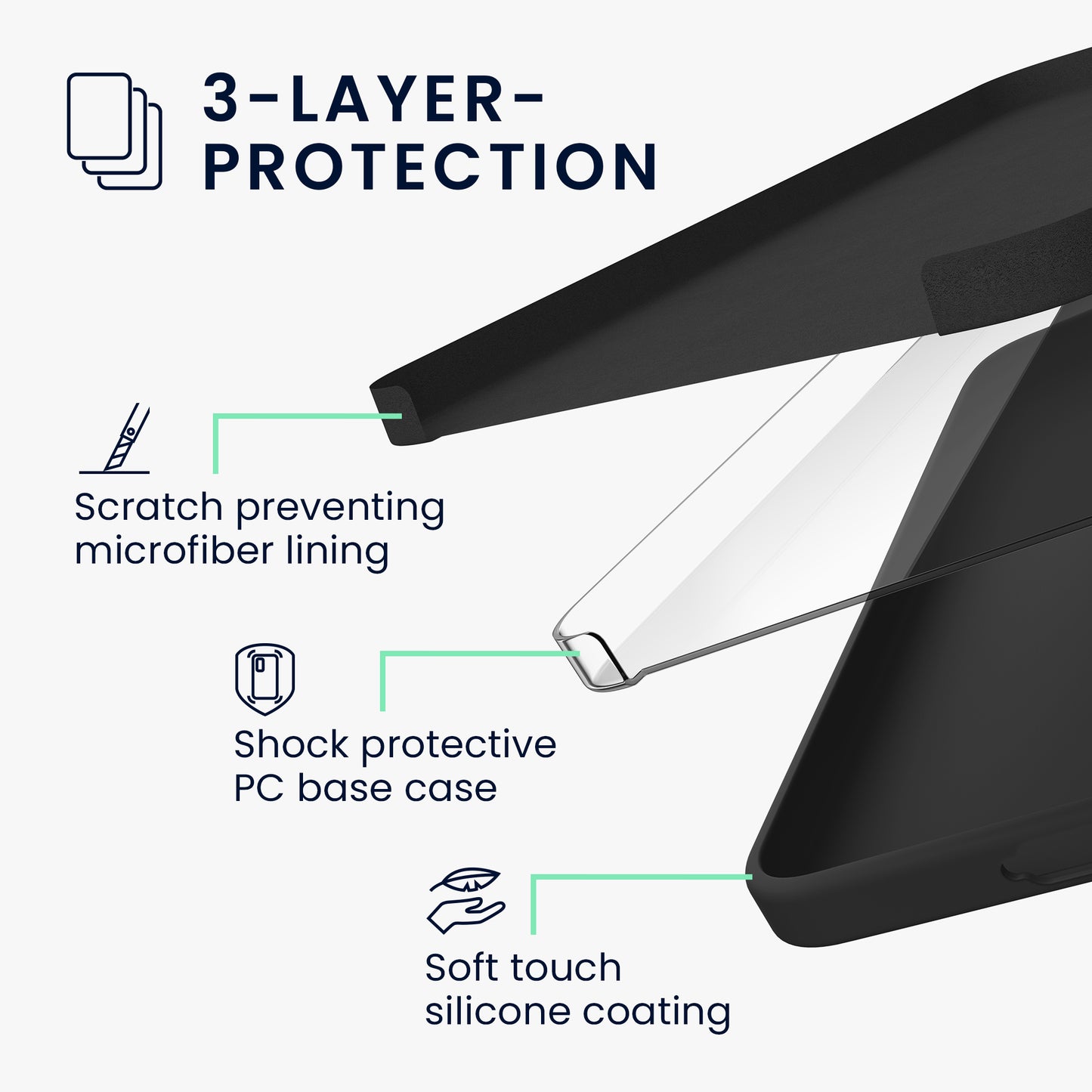 kwmobile Phone Case for Samsung Galaxy S26 Plus Case - Silicone - Wireless Charging - Protective Cover