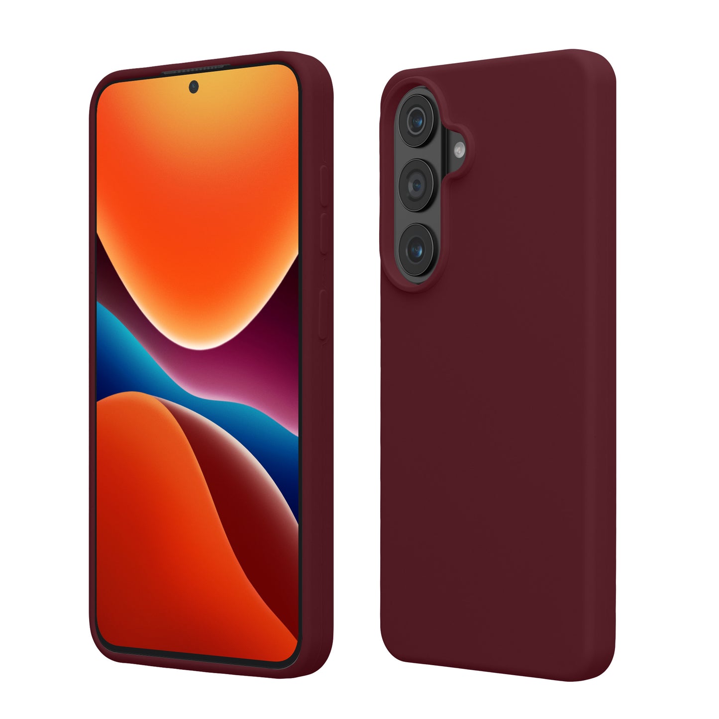 kwmobile Hülle kompatibel mit Samsung Galaxy S26 Plus Hülle - Silikon Handy Case - Handyhülle weiche Oberfläche - kabelloses Laden - Bordeaux Violett Bordeaux Violett  