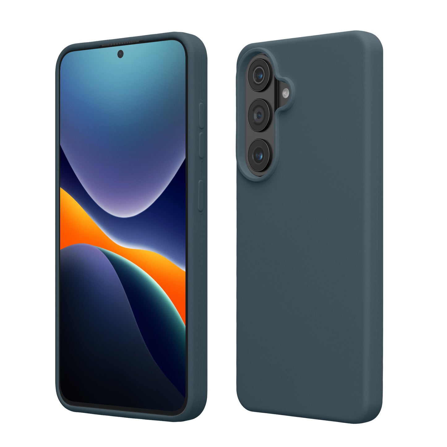 kwmobile Hülle kompatibel mit Samsung Galaxy S26 Plus Hülle - Silikon Handy Case - Handyhülle weiche Oberfläche - kabelloses Laden - Dunkler Schiefer Dunkler Schiefer  