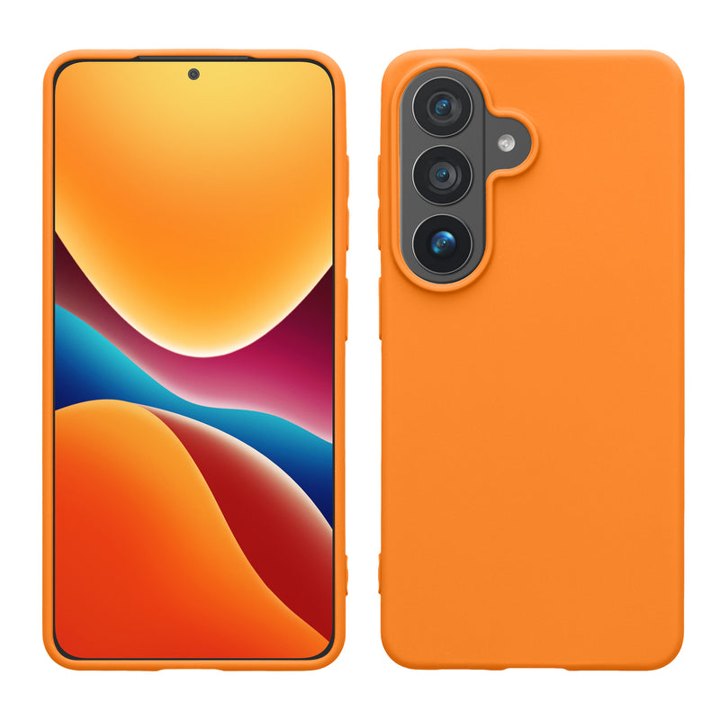 kwmobile Hülle kompatibel mit Samsung Galaxy S26 Hülle - weiches TPU Silikon Case - Cover geeignet für kabelloses Laden - Fruity Orange Fruity Orange  