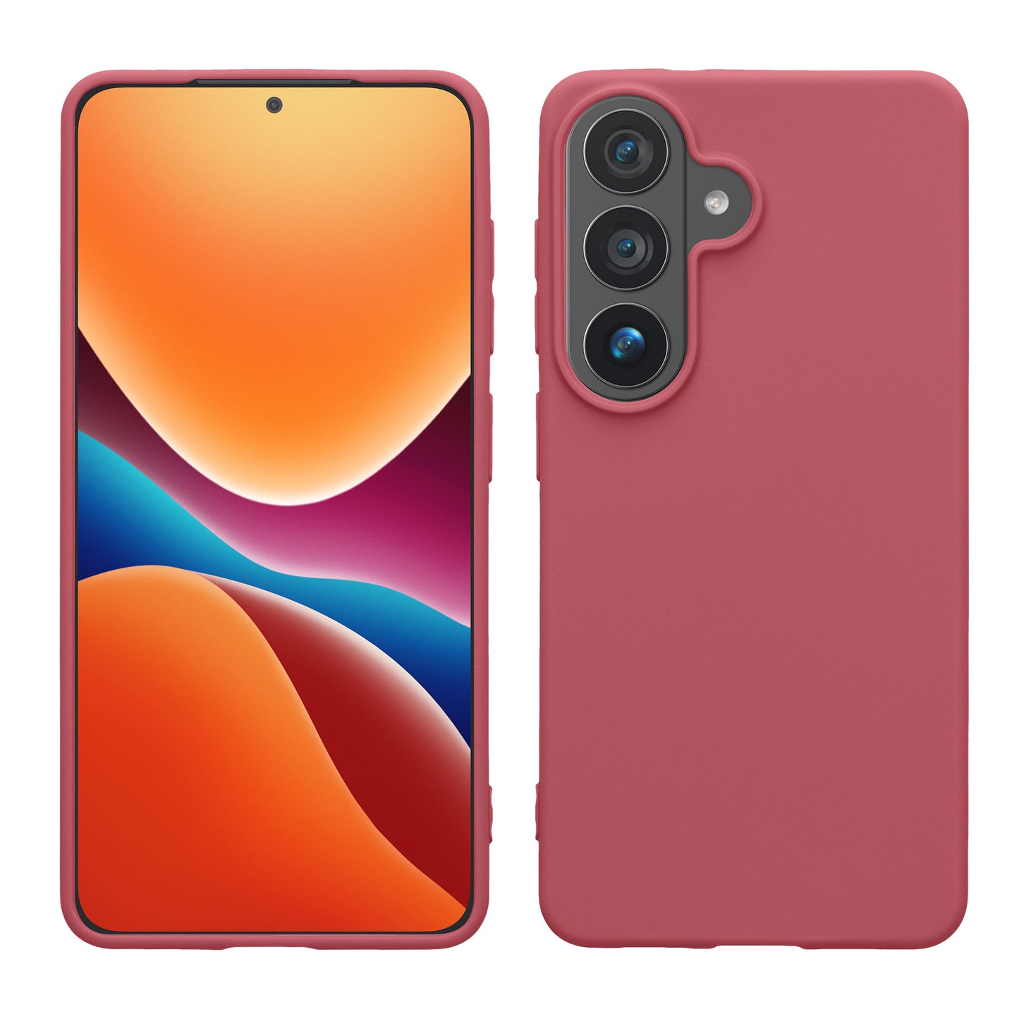 kwmobile Hülle kompatibel mit Samsung Galaxy S26 Plus Hülle - weiches TPU Silikon Case - Cover geeignet für kabelloses Laden - Dark Rose Dark Rose  