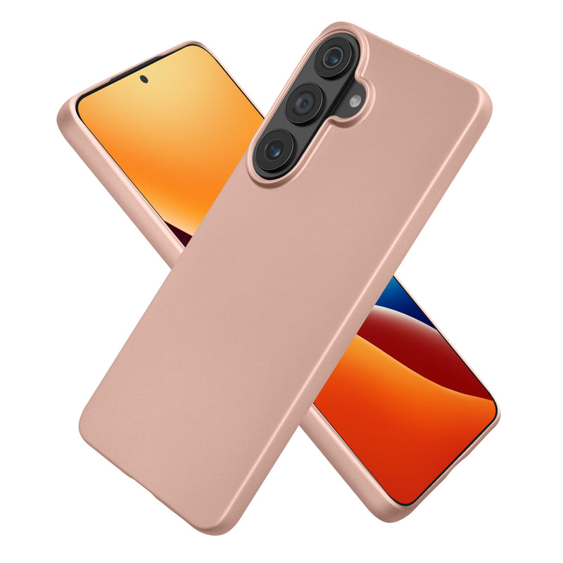 kwmobile Case kompatibel mit Samsung Galaxy S26 Hülle - Schutzhülle aus Silikon metallisch schimmernd - Handyhülle Metallic Rosegold Metallic Rosegold  