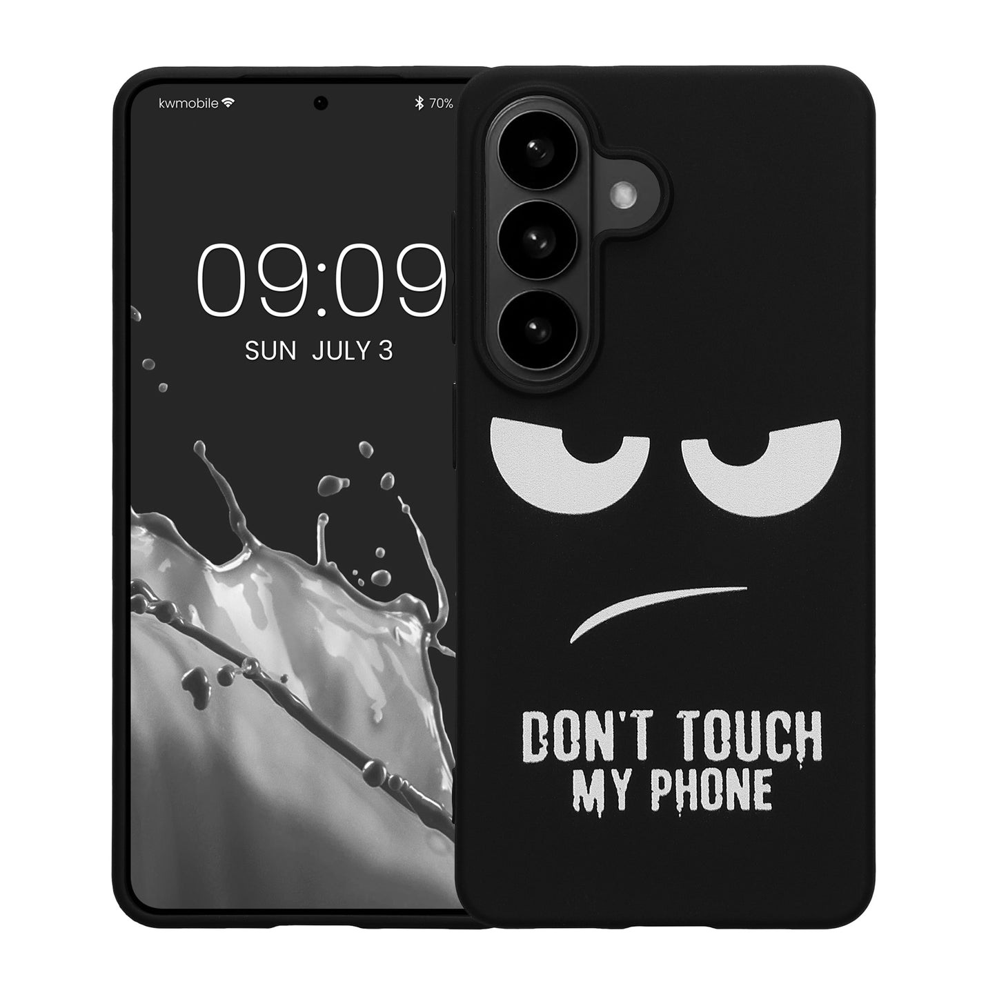 kwmobile Case Compatible with Samsung Galaxy S26 - Silicone Phone Cover - Don't touch my Phone