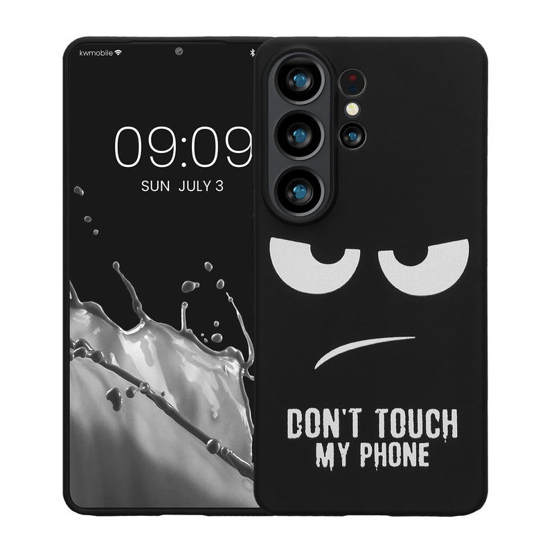 kwmobile Case Compatible with Samsung Galaxy S26 Ultra - Silicone Phone Cover - Don't touch my Phone