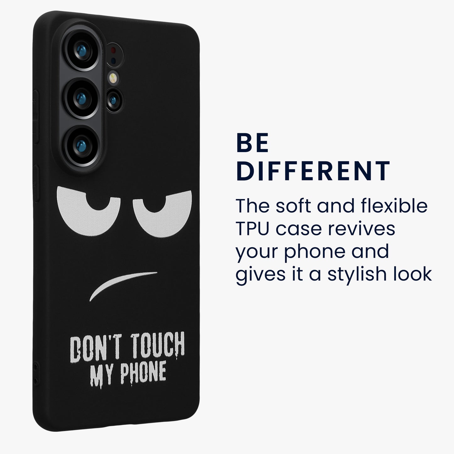 kwmobile Case Compatible with Samsung Galaxy S26 Ultra - Silicone Phone Cover - Don't touch my Phone