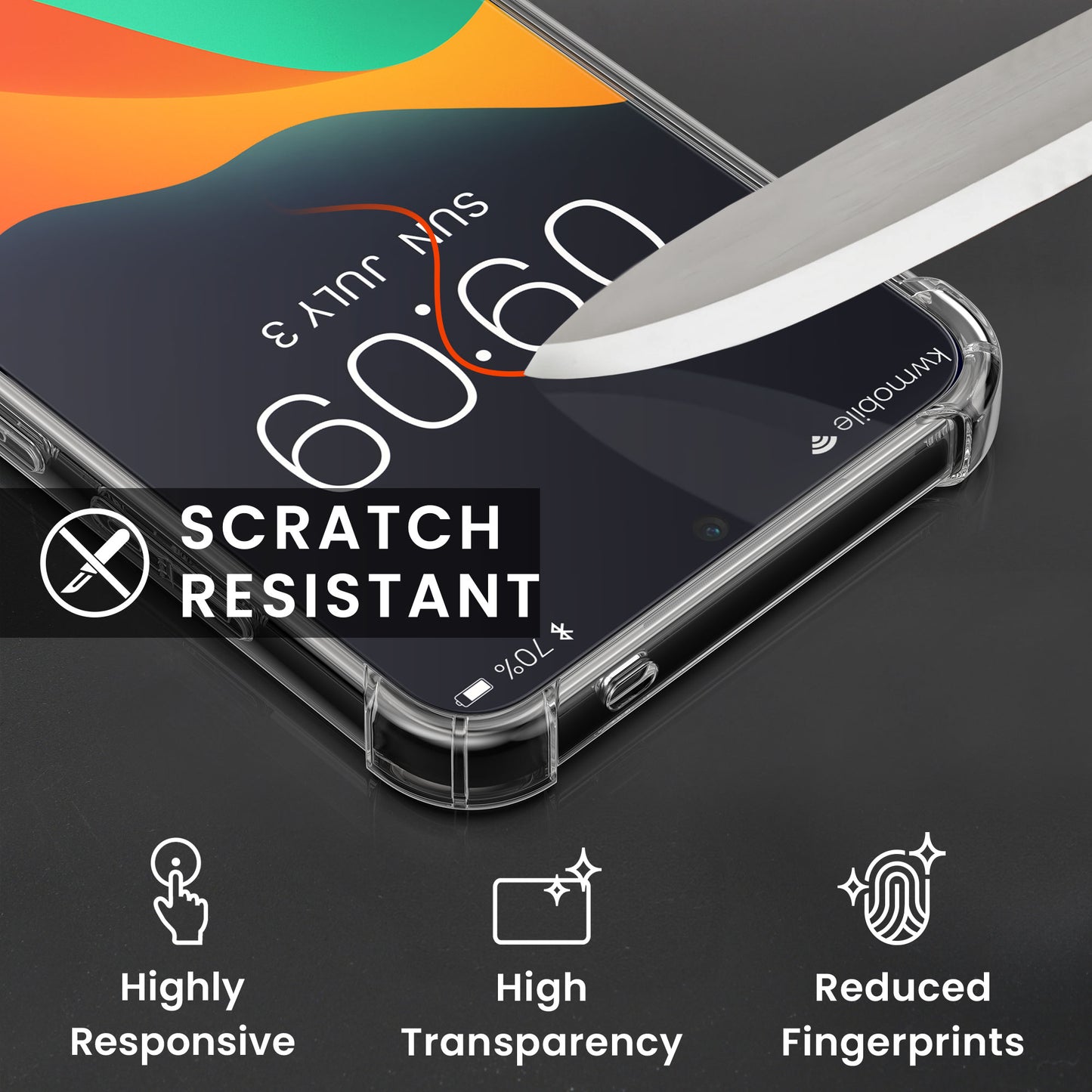 kwmobile Case Compatible with Samsung Galaxy S26 - Phone Cover with 2x Glass Screen Protector
