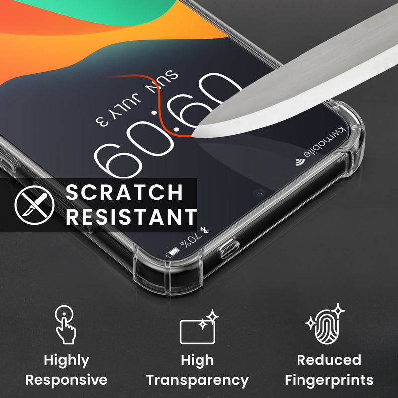 kwmobile Case Compatible with Samsung Galaxy S26 - Phone Cover with 2x Glass Screen Protector