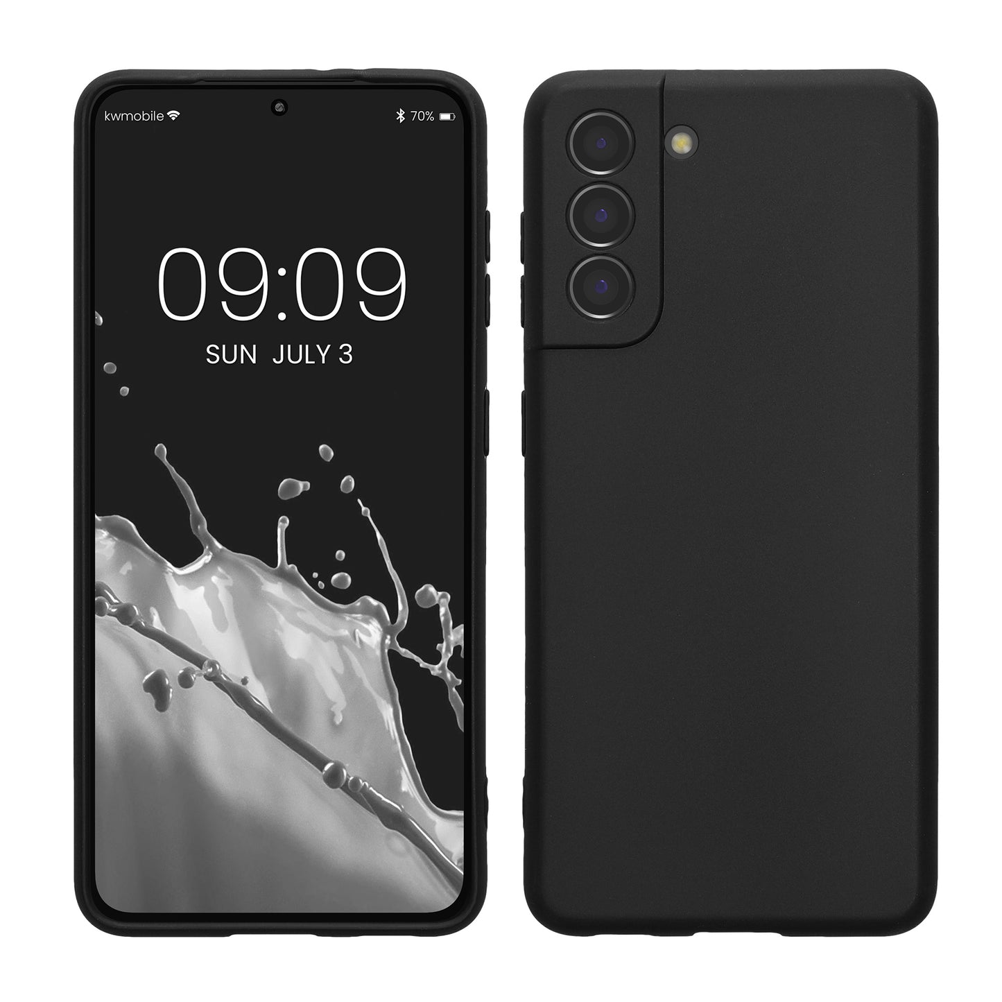 kwmobile Handyhülle kompatibel mit Samsung Galaxy S21 Hülle - Handy Case aus weichem Silikon in Schwarz Schwarz  