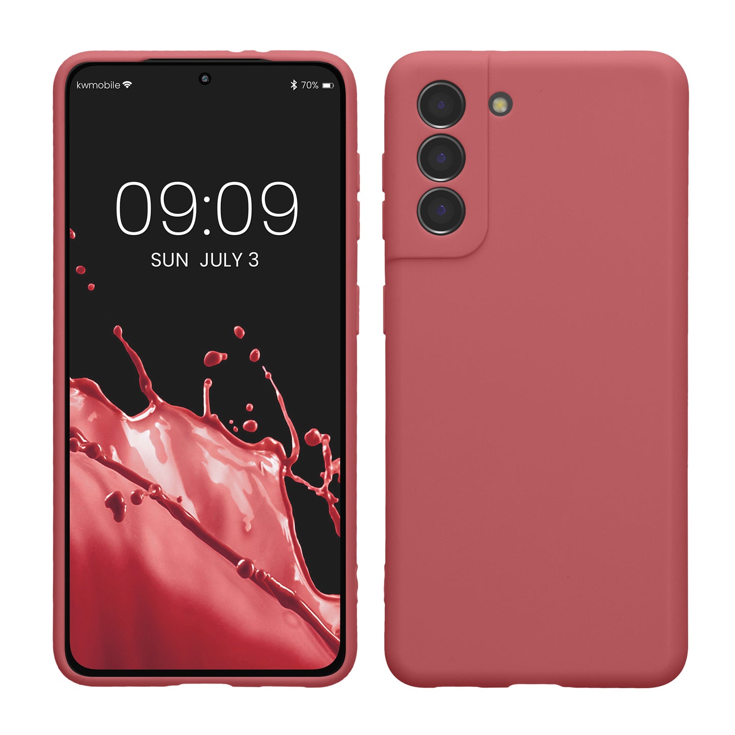 kwmobile Handyhülle kompatibel mit Samsung Galaxy S21 Hülle - Handy Case aus weichem Silikon in Dark Rose Dark Rose  