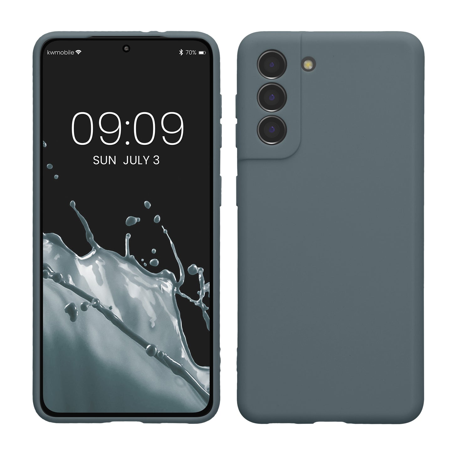 kwmobile Handyhülle kompatibel mit Samsung Galaxy S21 Hülle - Handy Case aus weichem Silikon in Dunkler Schiefer Dunkler Schiefer  
