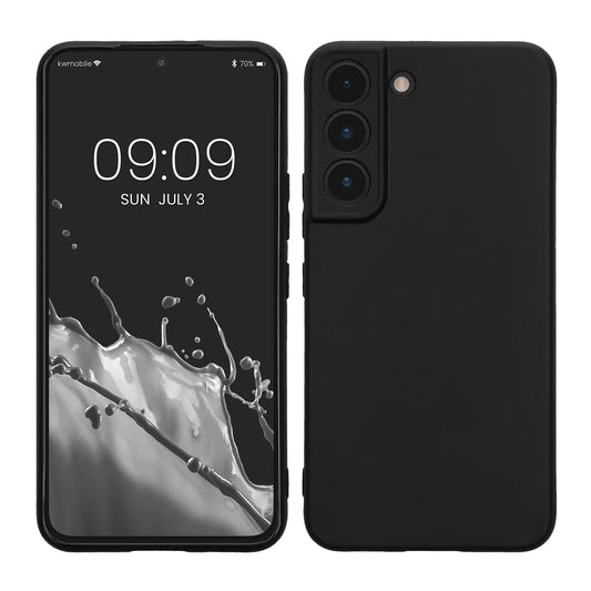 kwmobile Handyhülle kompatibel mit Samsung Galaxy S22 Hülle - Handy Case aus weichem Silikon in Schwarz Schwarz  