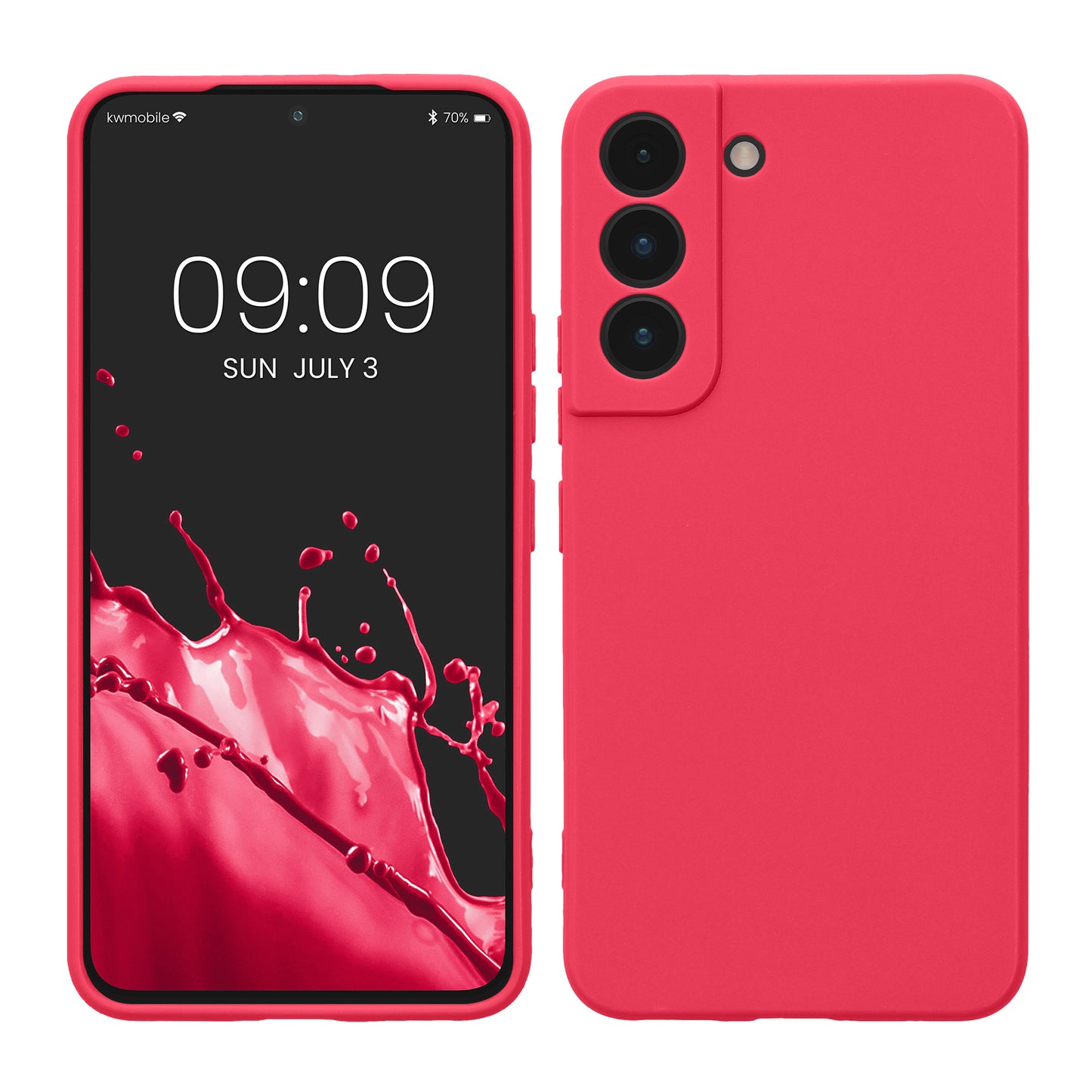 kwmobile Handyhülle kompatibel mit Samsung Galaxy S22 Hülle - Handy Case aus weichem Silikon in Neon Pink Neon Pink  