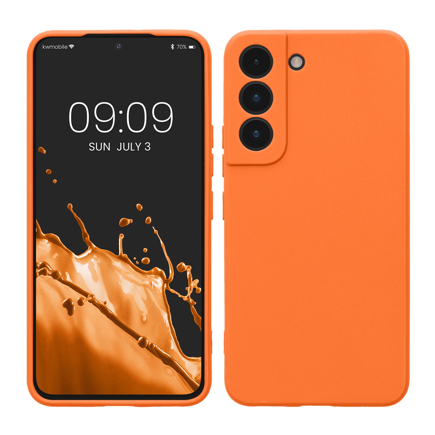 kwmobile Handyhülle kompatibel mit Samsung Galaxy S22 Hülle - Handy Case aus weichem Silikon in Fruity Orange Fruity Orange  