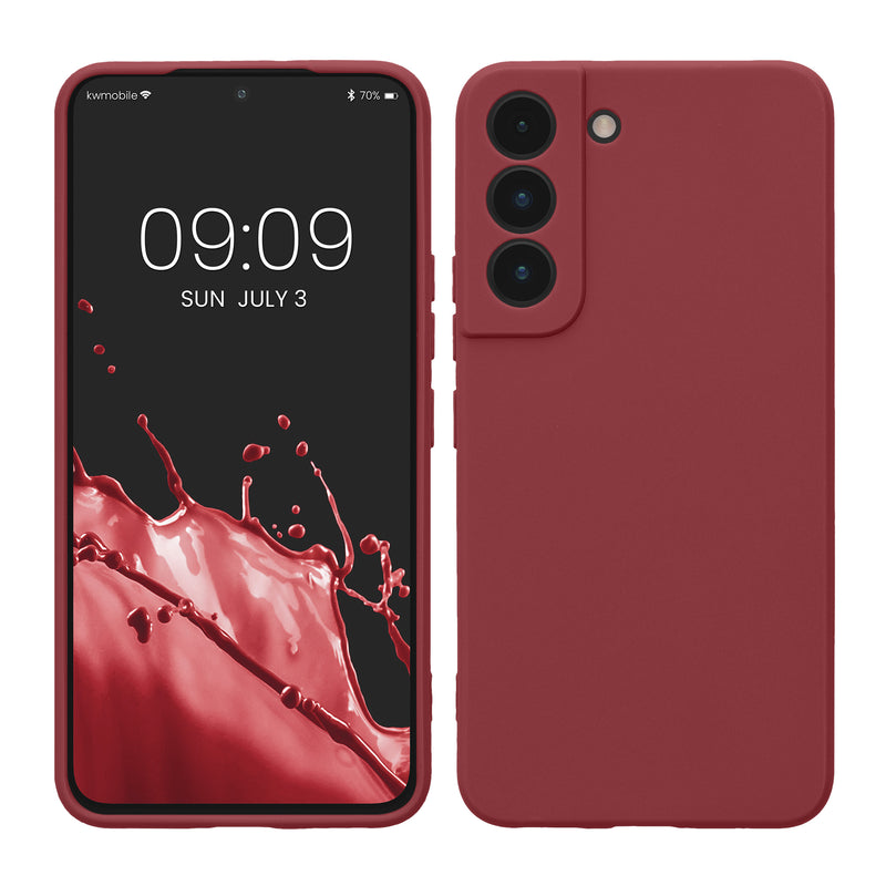 kwmobile Handyhülle kompatibel mit Samsung Galaxy S22 Hülle - Handy Case aus weichem Silikon in Bordeaux Violett Bordeaux Violett  