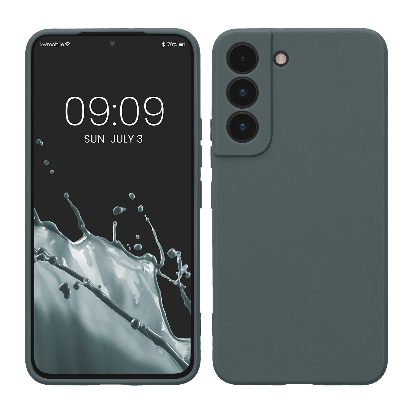 kwmobile Handyhülle kompatibel mit Samsung Galaxy S22 Hülle - Handy Case aus weichem Silikon in Dunkler Schiefer Dunkler Schiefer  