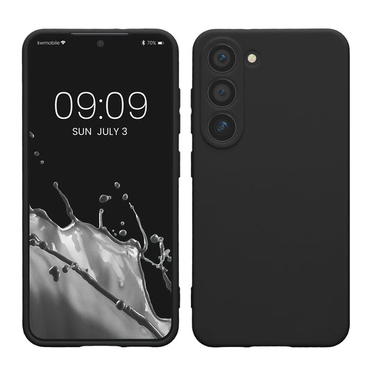 kwmobile Handyhülle kompatibel mit Samsung Galaxy S23 Hülle - Handy Case aus weichem Silikon in Schwarz Schwarz  