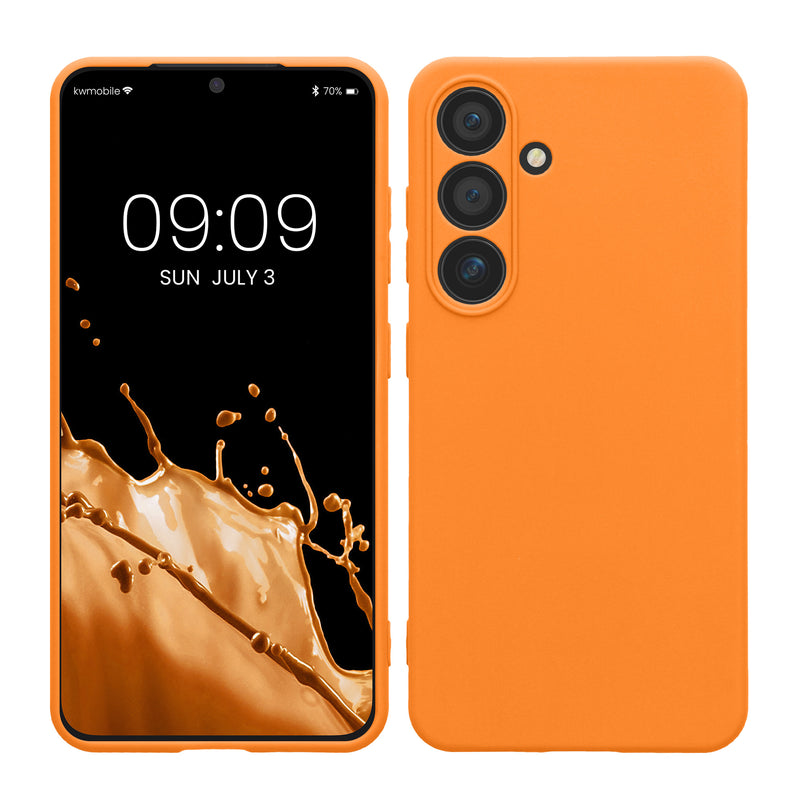 kwmobile Handyhülle kompatibel mit Samsung Galaxy S24 Hülle - Handy Case aus weichem Silikon in Fruity Orange Fruity Orange  