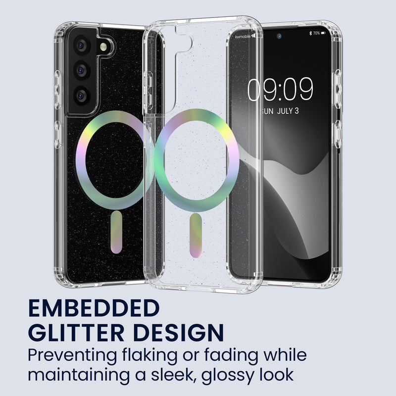 kwmobile Case Compatible with Samsung Galaxy S22 Phone Cover Hard Case with TPU Bumper Protective Cover Compatible with MagSafe Camera Protection