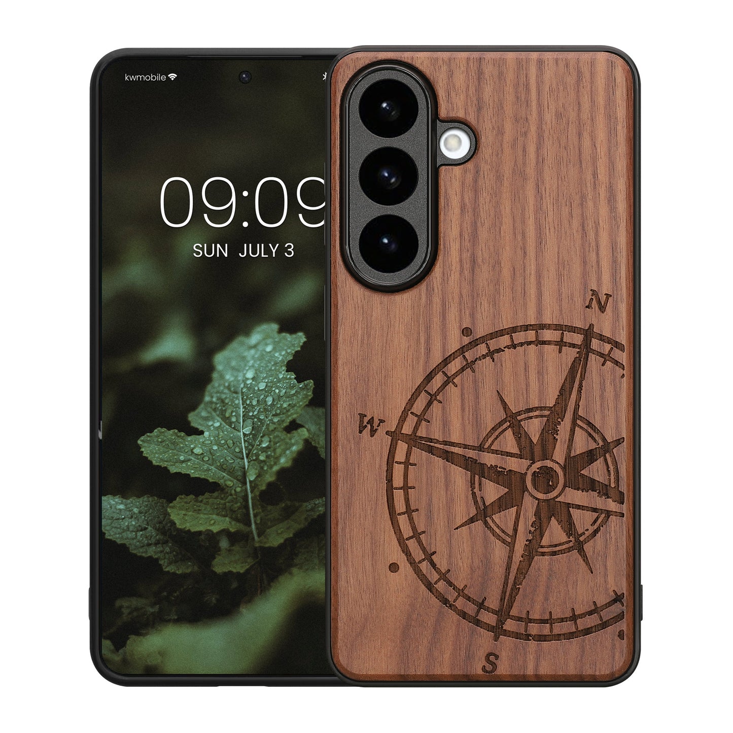 kwmobile Case Compatible with Samsung Galaxy S26 Case Phone Cover TPU Phone Case Compass Vintage