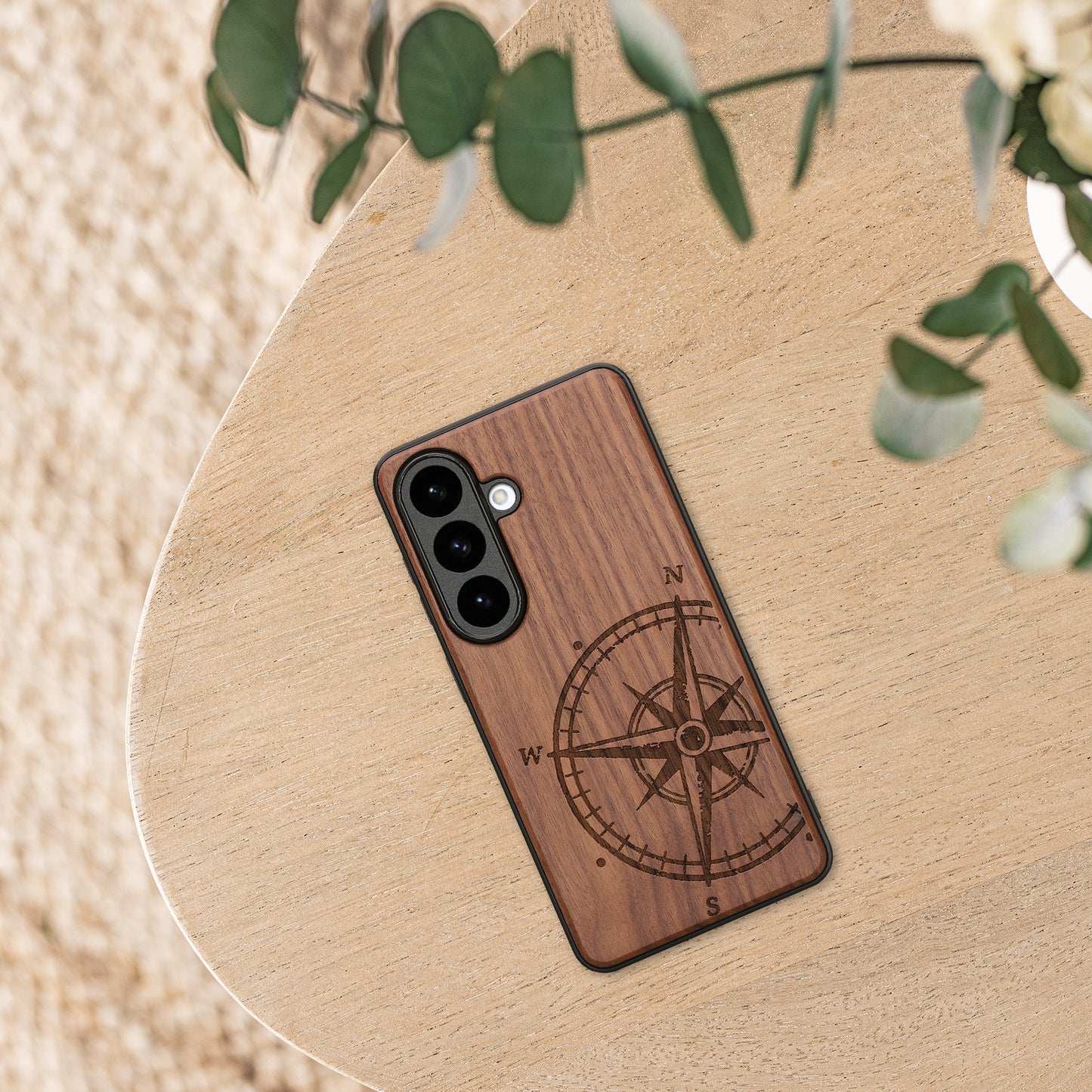 kwmobile Case Compatible with Samsung Galaxy S26 Case Phone Cover TPU Phone Case Compass Vintage