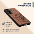 kwmobile Case Compatible with Samsung Galaxy S26 Case Phone Cover TPU Phone Case Compass Vintage
