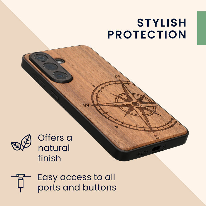 kwmobile Case Compatible with Samsung Galaxy S26 Plus Cover Phone Case TPU Phone Cover Vintage Compass