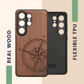 kwmobile Case Compatible with Samsung Galaxy S26 Ultra - Case - Phone Cover - TPU Phone Case Compass Vintage