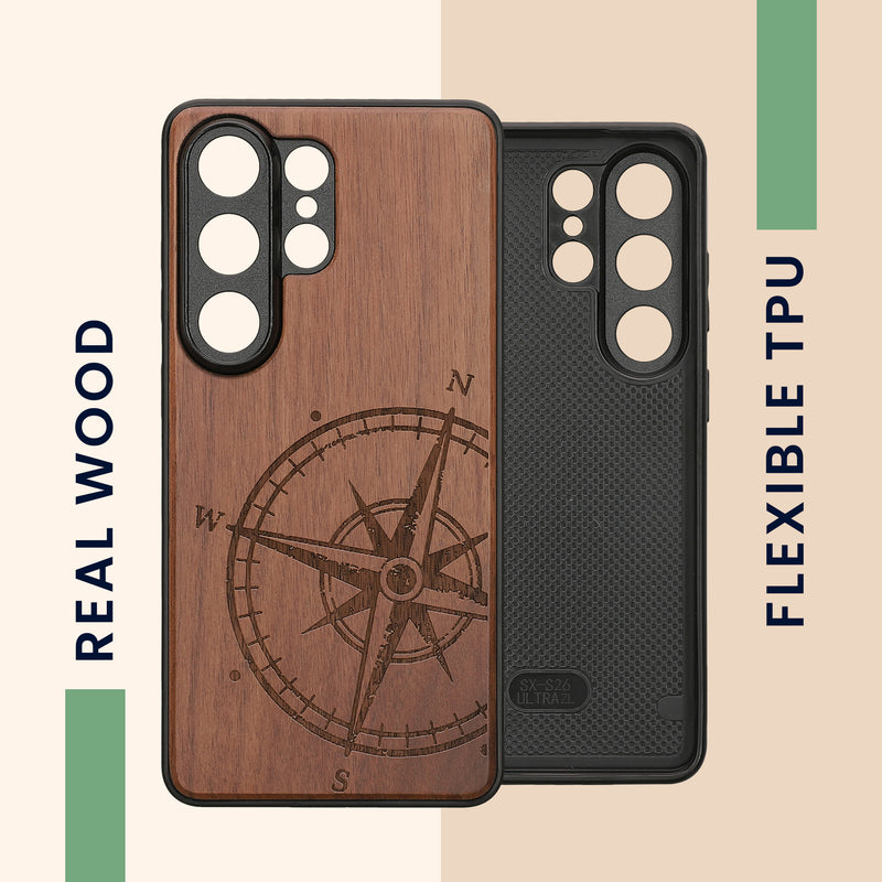 kwmobile Case Compatible with Samsung Galaxy S26 Ultra - Case - Phone Cover - TPU Phone Case Compass Vintage