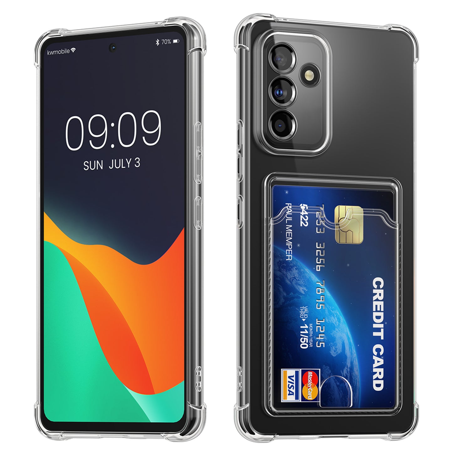 kwmobile Card Slot Case Compatible with Samsung Galaxy A54 5G - Soft Case - Protective Cover