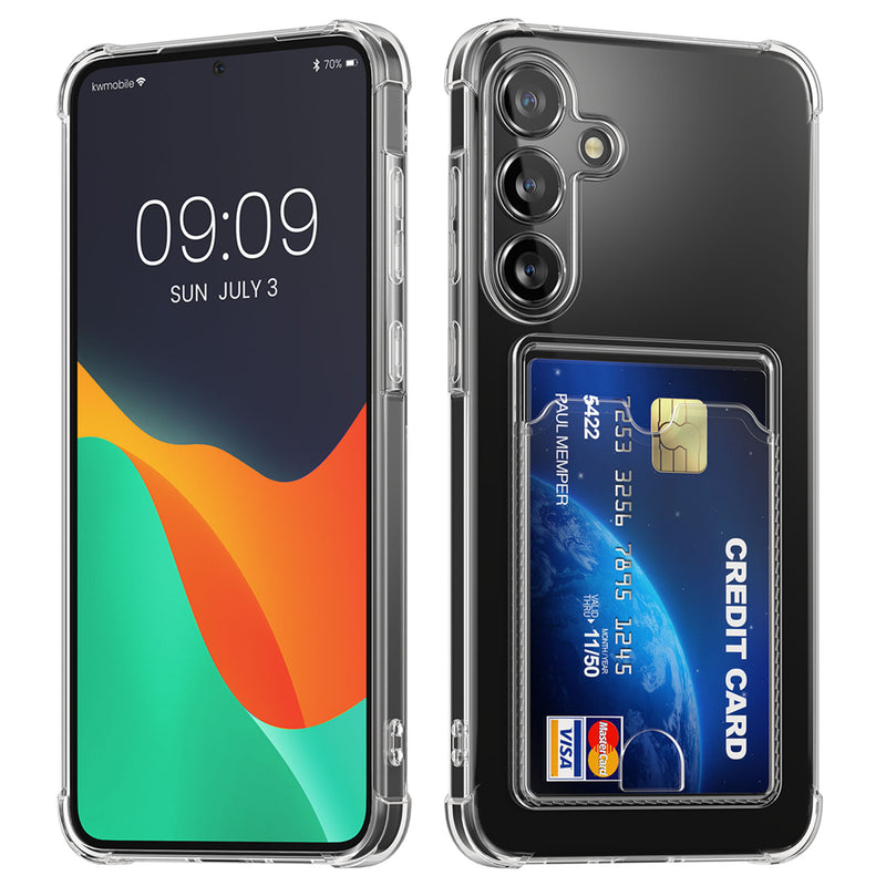 kwmobile Card Holder Case Compatible with Samsung Galaxy A55 5G - Soft Case - Protective Cover