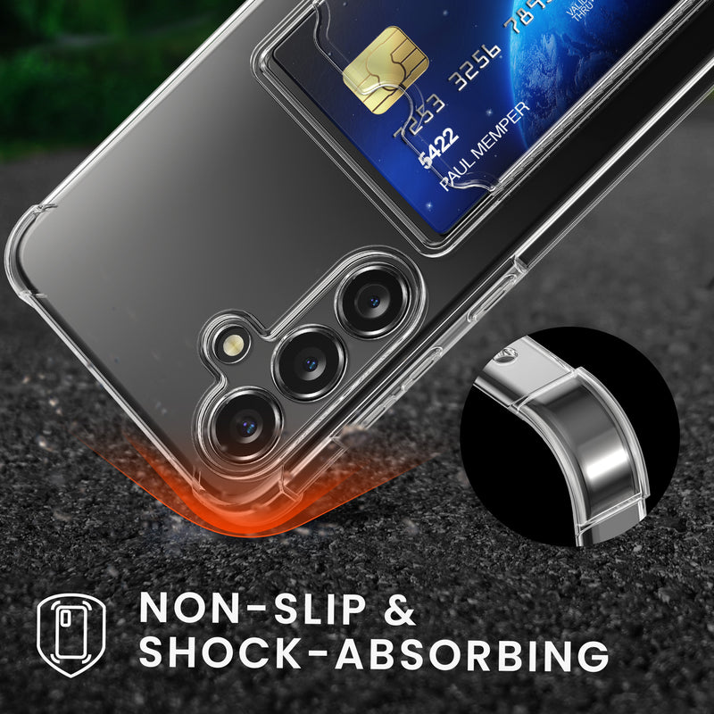 kwmobile Card Holder Case Compatible with Samsung Galaxy A55 5G - Soft Case - Protective Cover