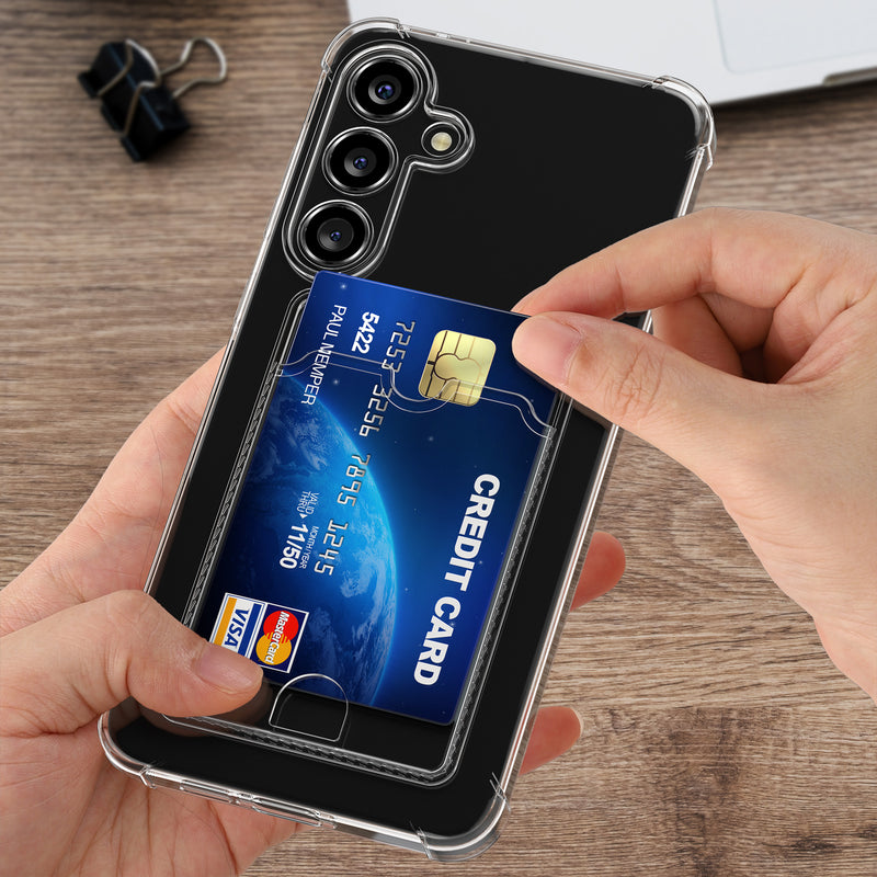 kwmobile Card Holder Case Compatible with Samsung Galaxy A55 5G - Soft Case - Protective Cover