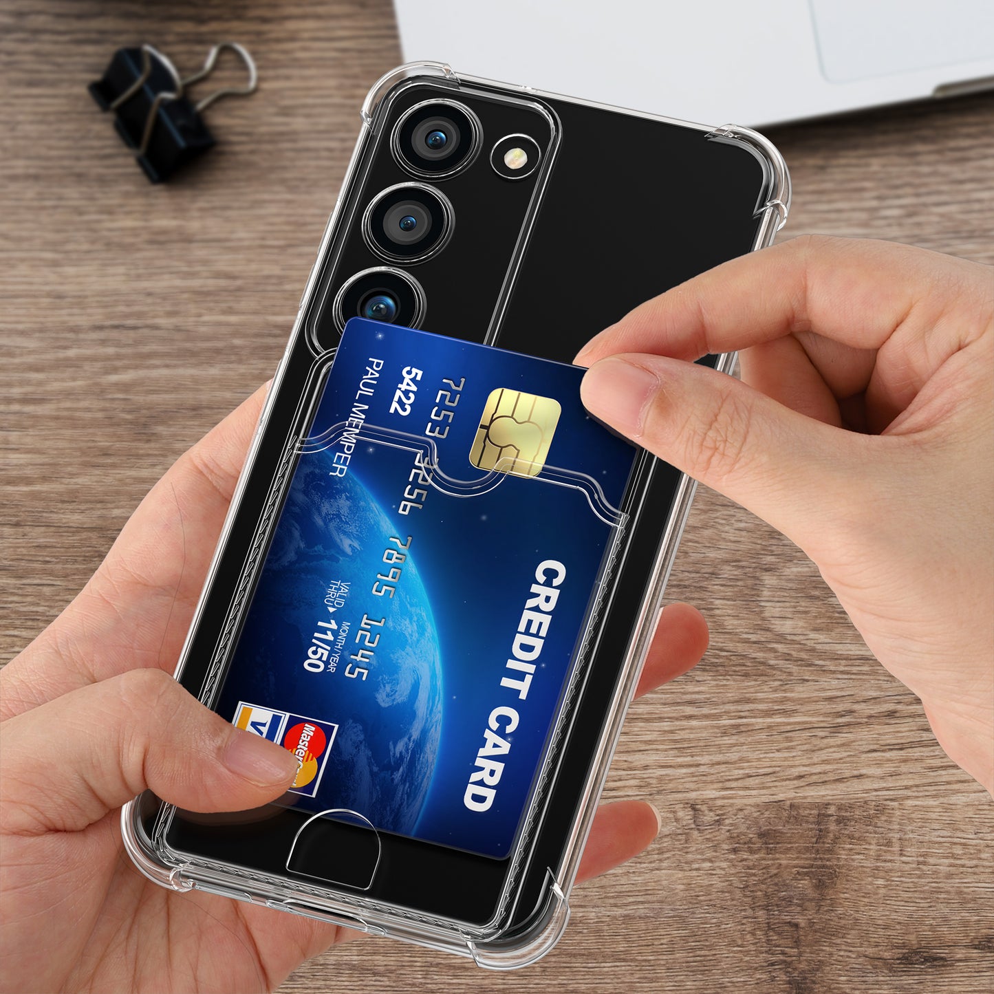 kwmobile Case with Card Slot Compatible with Samsung Galaxy S23 Soft Case Protective Cover