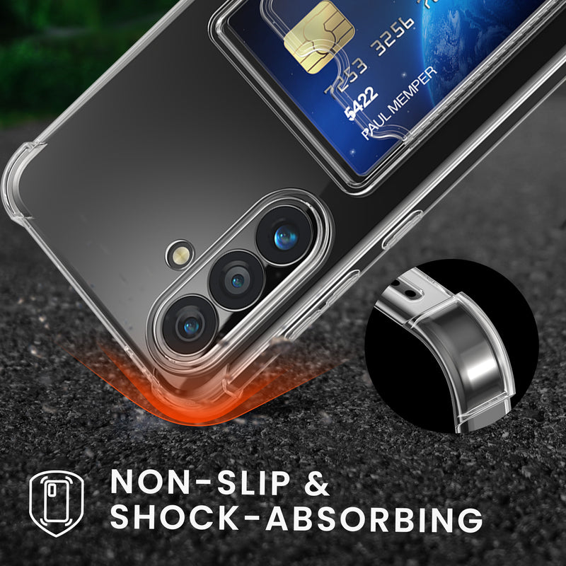 kwmobile Card Holder Case Compatible with Samsung Galaxy S26 - Phone Case Galaxy S26 - Soft Case - Protective Cover