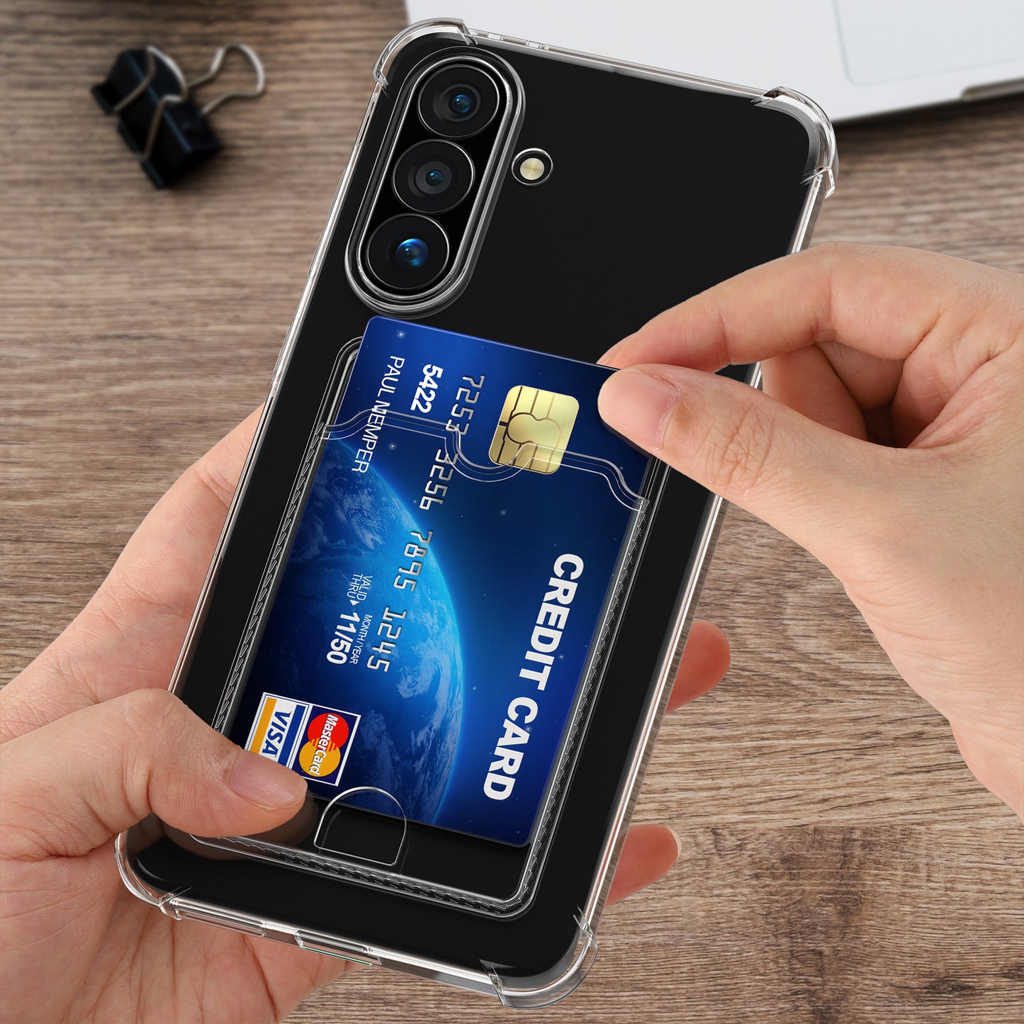 kwmobile Card Holder Case Compatible with Samsung Galaxy S26 - Phone Case Galaxy S26 - Soft Case - Protective Cover