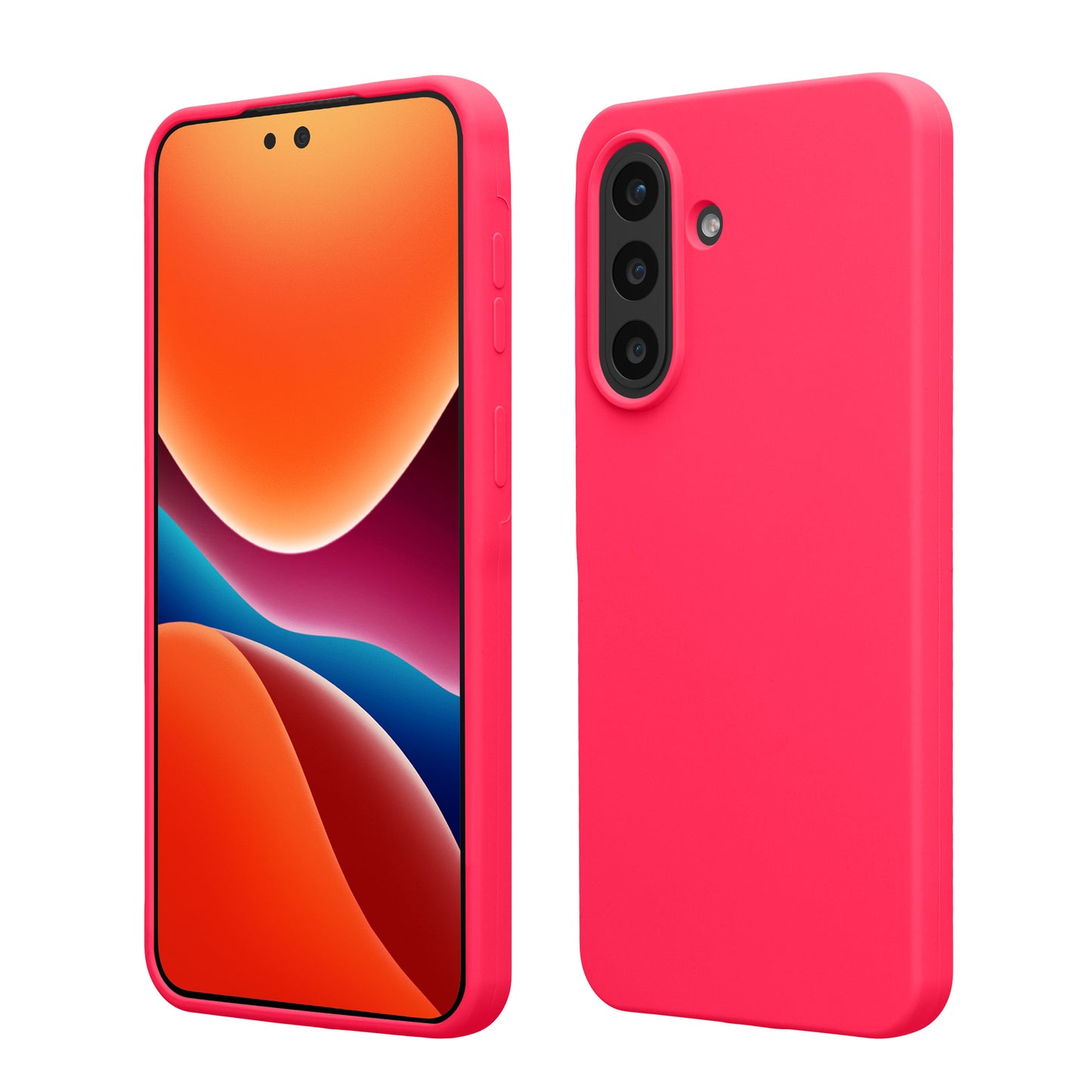 kwmobile Hülle kompatibel mit Samsung Galaxy A57 5G Hülle - Silikon Handy Case - Handyhülle weiche Oberfläche - kabelloses Laden - Neon Pink Neon Pink  