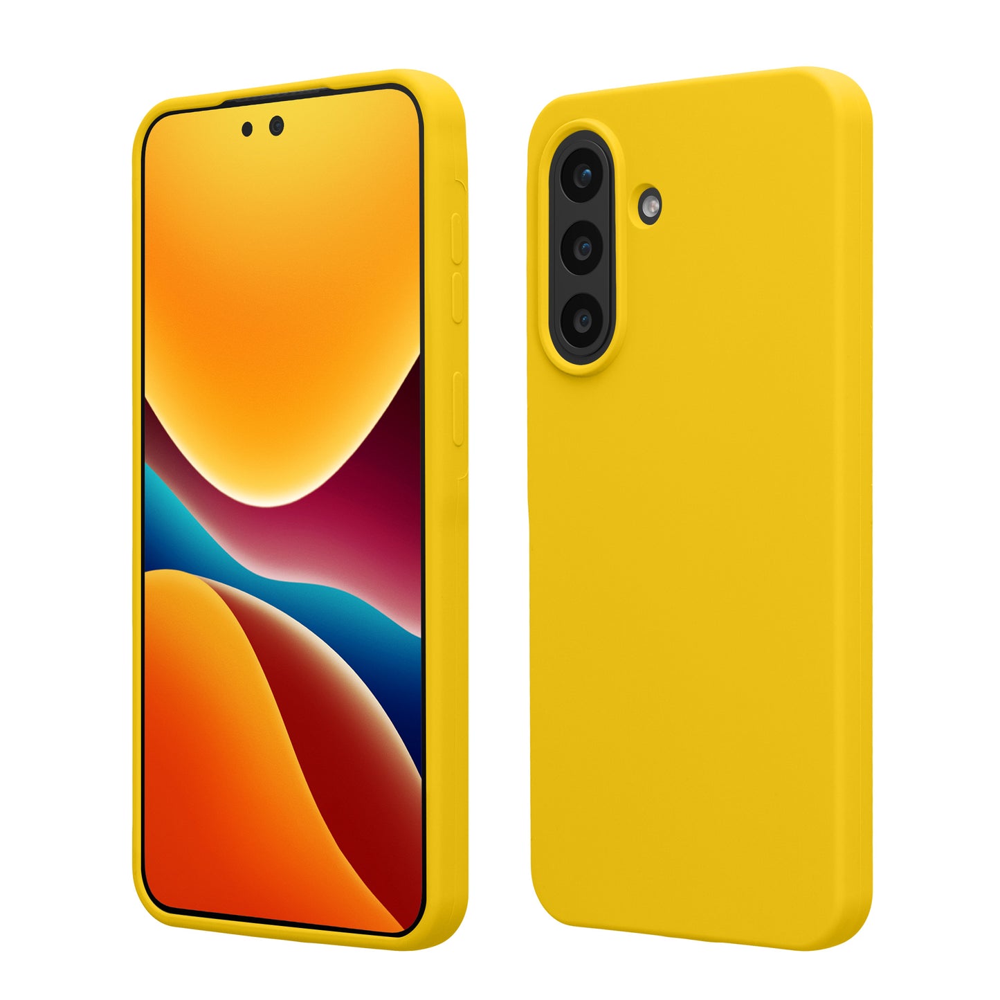 kwmobile Hülle kompatibel mit Samsung Galaxy A57 5G Hülle - Silikon Handy Case - Handyhülle weiche Oberfläche - kabelloses Laden - Strahlend Gelb Strahlend Gelb  
