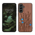 kwmobile Hülle kompatibel mit Samsung Galaxy A57 5G Hülle - Holz Case - Handy Cover - TPU Handyhülle in Dunkelbraun Perlmutt-Lavendel Dunkelbraun  [dsg04]