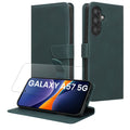 kwmobile Kunstleder Handyhülle kompatibel mit Samsung Galaxy A57 5G Hülle - Brieftaschen Schutzhülle aus PU-Leder mit Displayschutz und RFID-Schutz - Petrol Petrol  
