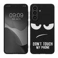 kwmobile Hülle kompatibel mit Samsung Galaxy A57 5G - Handyhülle Silikon Case - Don't touch my Phone Weiß Schwarz Weiß  [dsg01]