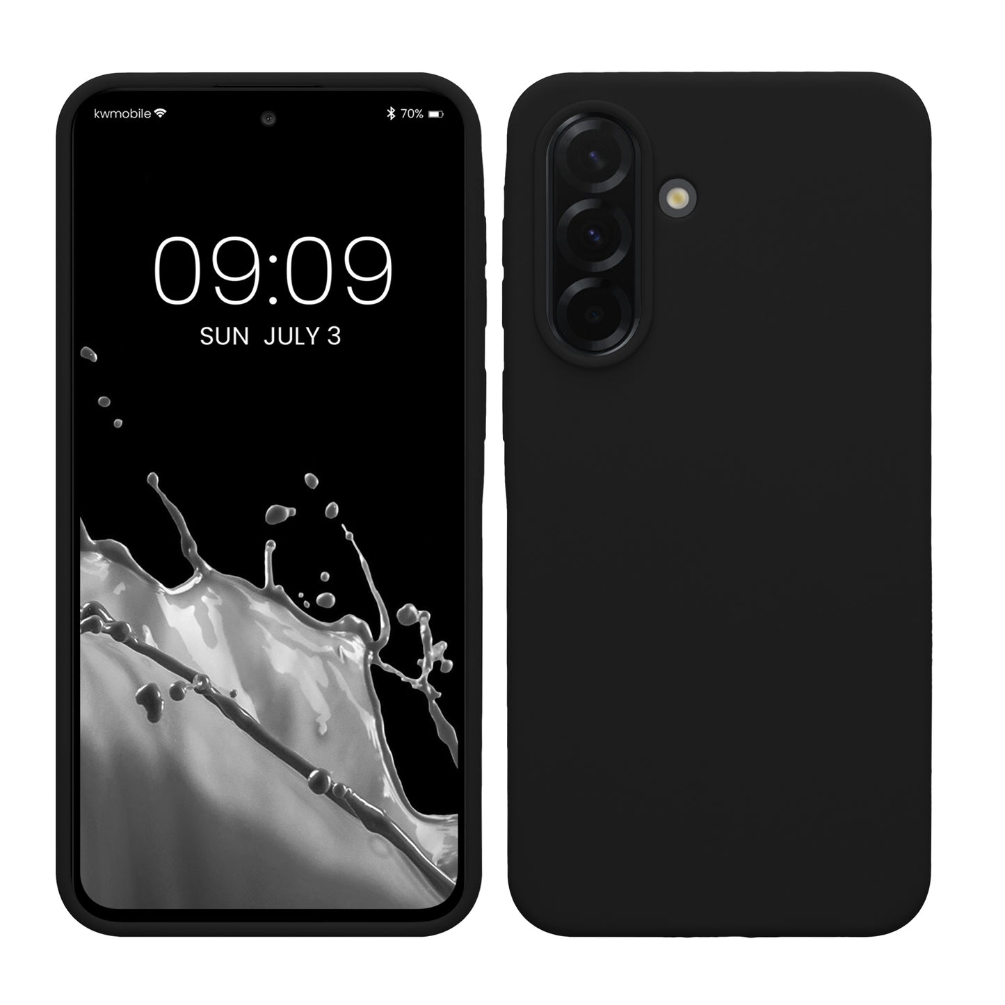 kwmobile Hülle kompatibel mit Samsung Galaxy A37 5G Hülle - Silikon Handy Case - Handyhülle weiche Oberfläche - kabelloses Laden - Schwarz Schwarz  